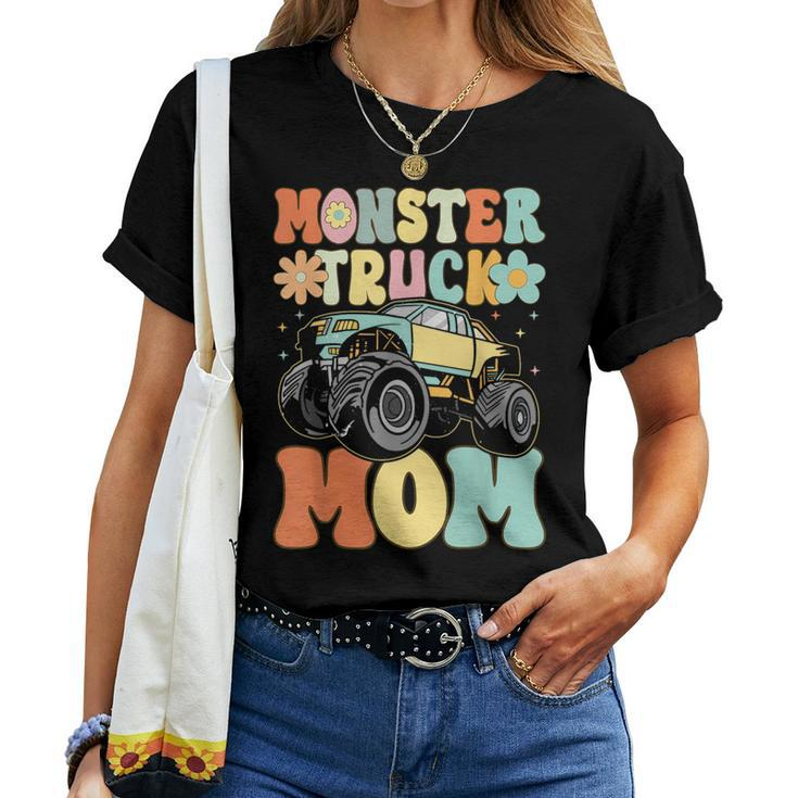 Monster Truck Mom Groovy Truck Lover Mom Female Women T-shirt