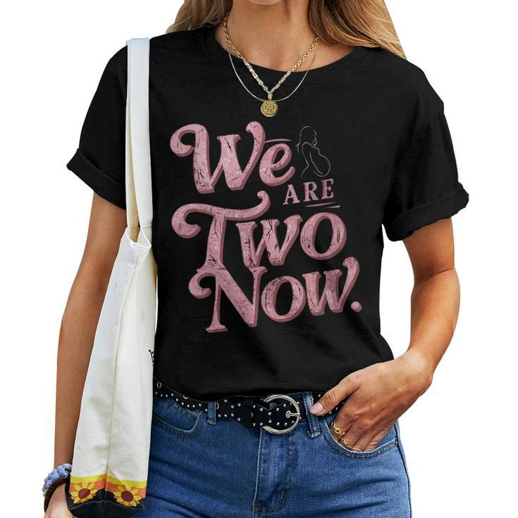 Mother's Day We Are Two Now Pregnancy Announcement Vintage Women T-shirt