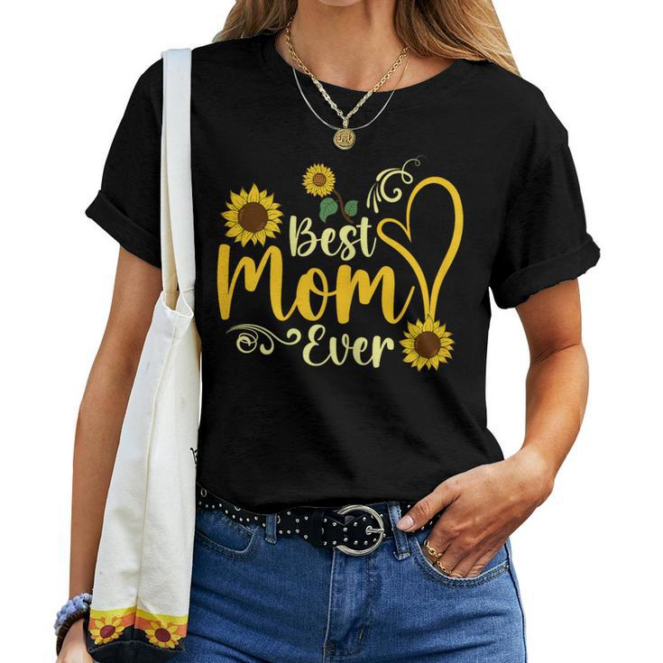Yellow Sunflower Best Mom Ever Girls Women T-shirt