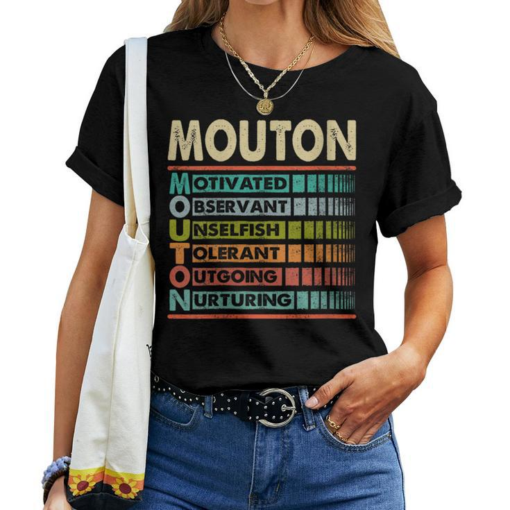 Mouton Family Name Last Name Mouton Women T-shirt