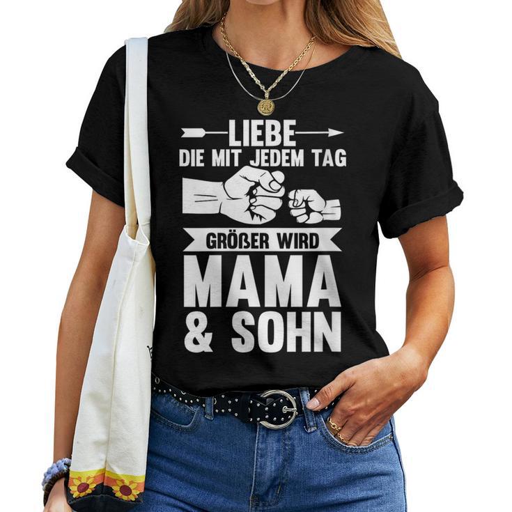 Mutter Muttertag Mama Und Sohn Mit-Ausschnitt T-shirt Frauen