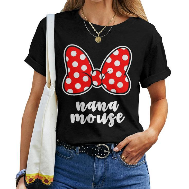 Nana Mouse Family Vacation Bow Women T-shirt