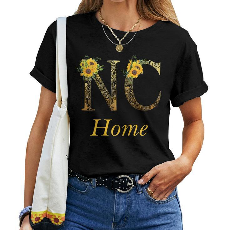 Nc Home Roots Pride Sunflower Lover Proud North Carolina Women T-shirt