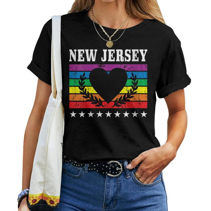 New Jersey Pride Flag Pride Month Lgbtq Flag Lgbt Community Women T-shirt