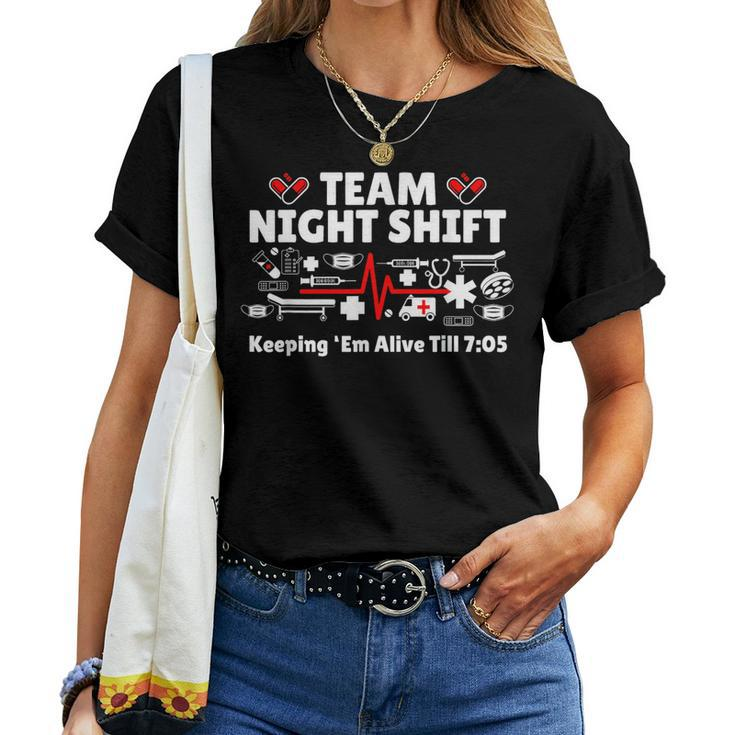 Night Shift Nurse Life Rn Lpn Cna Healthcare Heartbeat Love Women T-shirt
