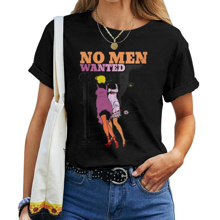 No Man Wanted Cute Lesbian Pride Retro Vintage Magzin Women T-shirt