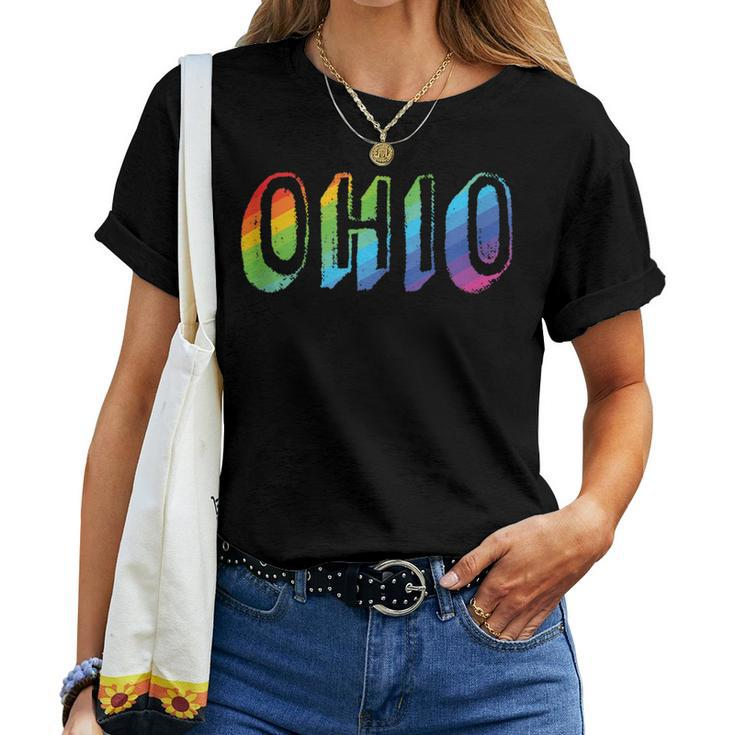 Ohio Lgbtq Pride Rainbow Pride Flag Women T-shirt