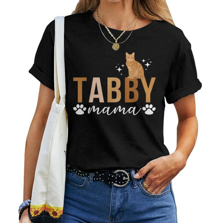 Orange Tabby Cat Mama Boho Orange Tabby Cat Owner Women T-shirt