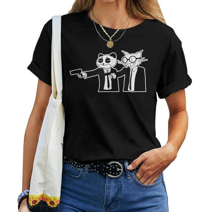 Panda Bear And Cat As Vincent And Jules Say What Again Women T-shirt