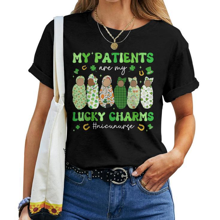 My Patients Are My Lucky Nicu Nurse Charm St Patrick's Day Women T-shirt