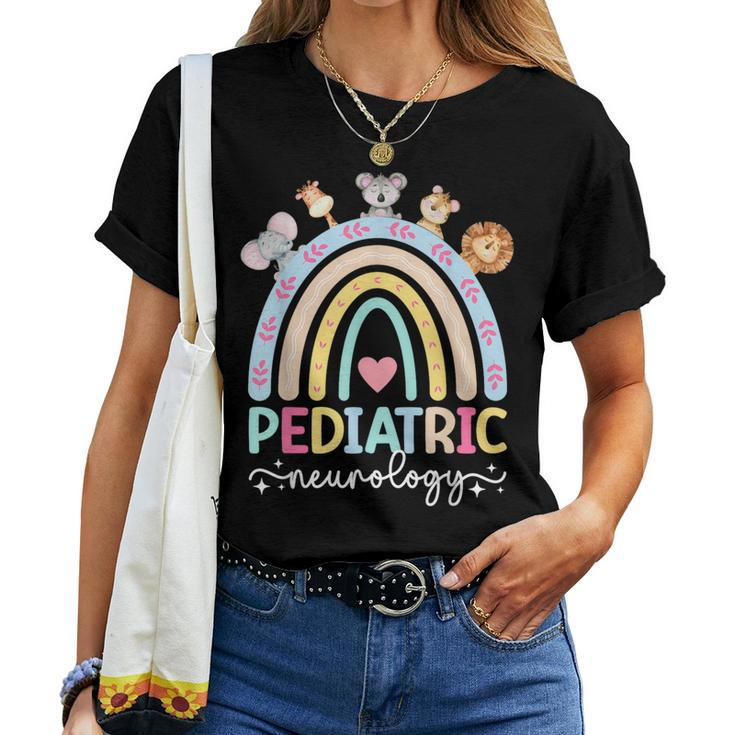 Pediatric Neurology Rainbow Peds Neurology Pediatric Neuro Women T-shirt