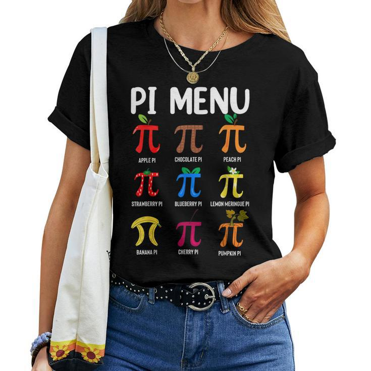 Pi Menu 314 Pi Symbol Math Teacher Happy Pi Day Women T-shirt