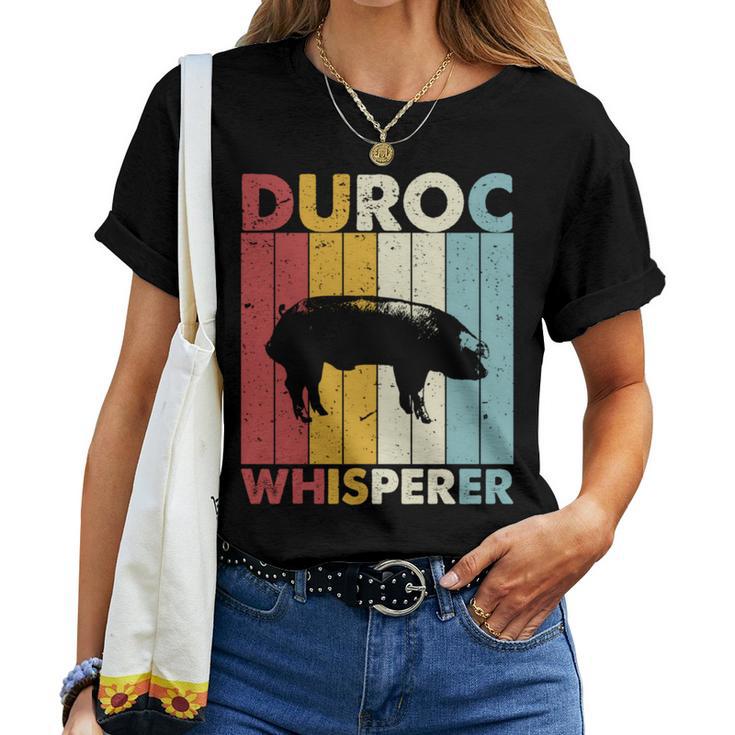 Pig Dad Mama Whisperer Farmer Breederintage Duroc T-shirt Frauen