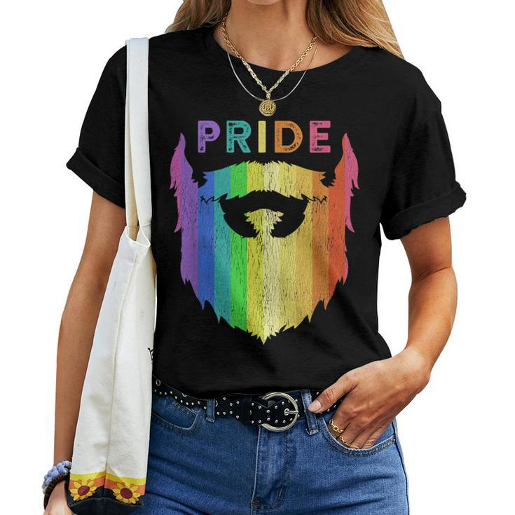 Pride Rainbow Beard Lgbtq Gay Pride Day Quote Saying Meme Women T-shirt