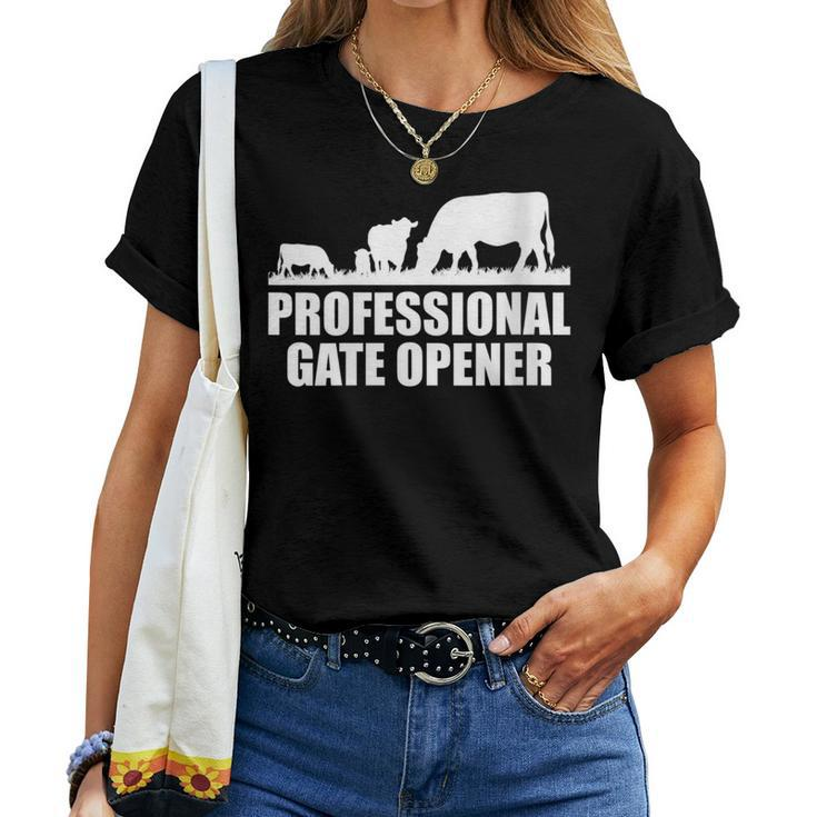 Professional Gate Opener Cow Apparel Women T-shirt