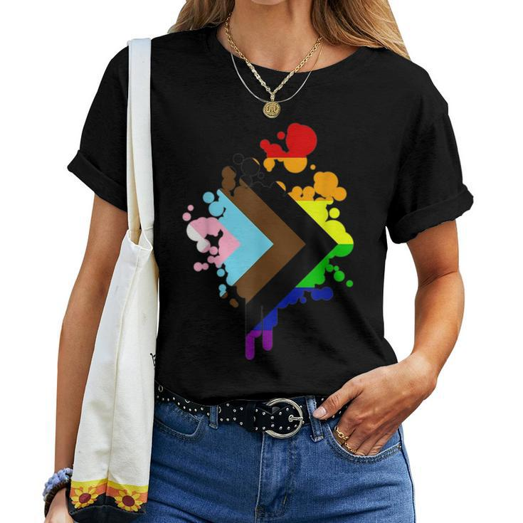 Progress Pride Rainbow Flag For Inclusivity Women T-shirt