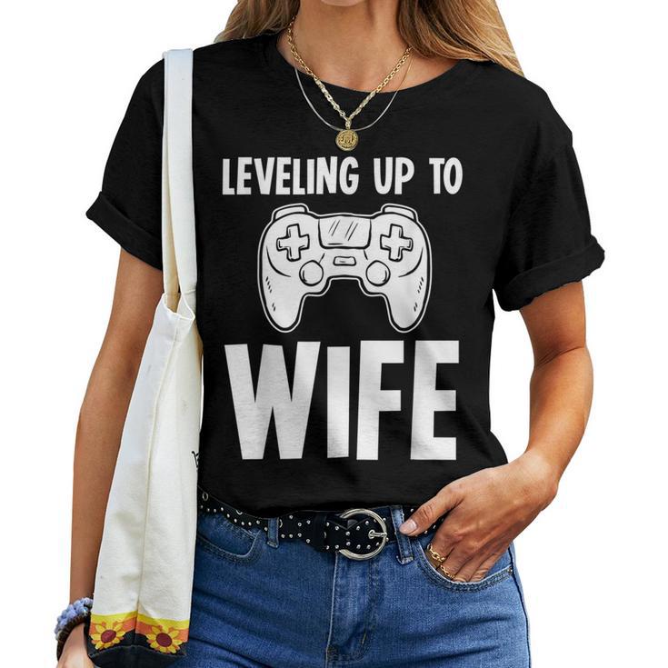 Promoted Bride Leveling Up To Wife Gaming T Women T-shirt