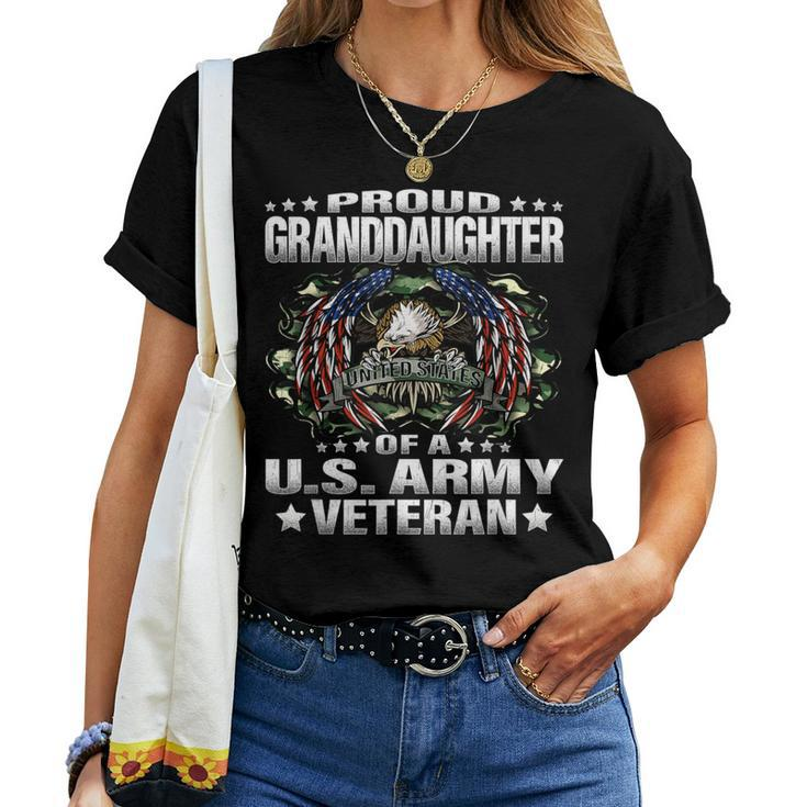 Proud Granddaughter Of A Us Army Veteran Vet's Family Women T-shirt