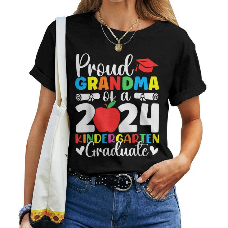 Proud Grandma Class Of 2024 Kindergarten Graduate Graduation Women T-shirt