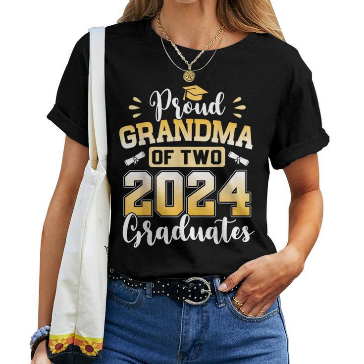Proud Grandma Of Two 2024 Graduates Senior Class Of 2024 Women T-shirt