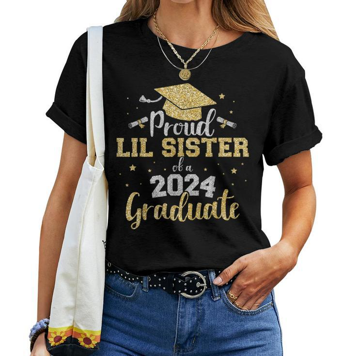 Proud Lil Sister Class Of 2024 Graduate Senior Graduation Women T-shirt