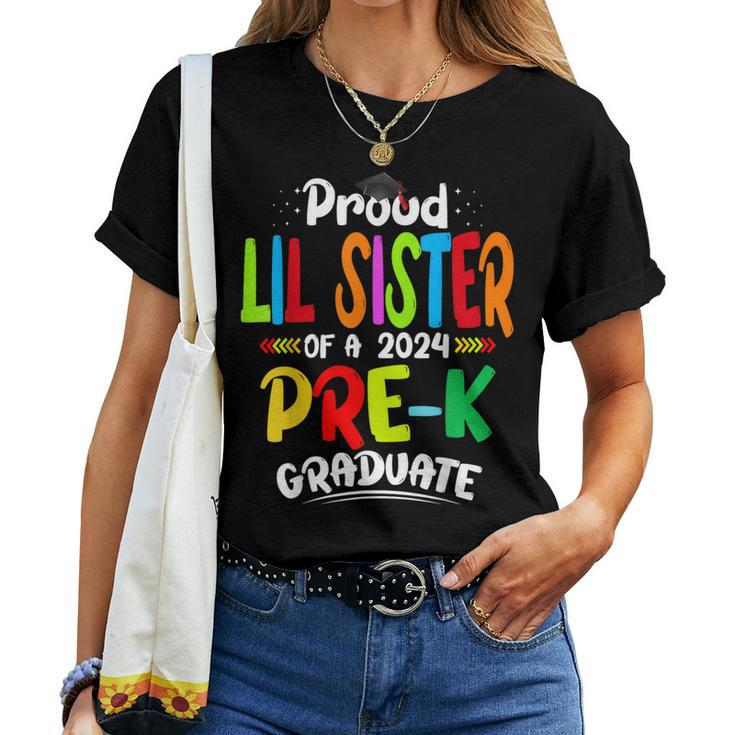 Proud Lil Sister Of Pre-K Graduate 2024 Graduation Lil Women T-shirt