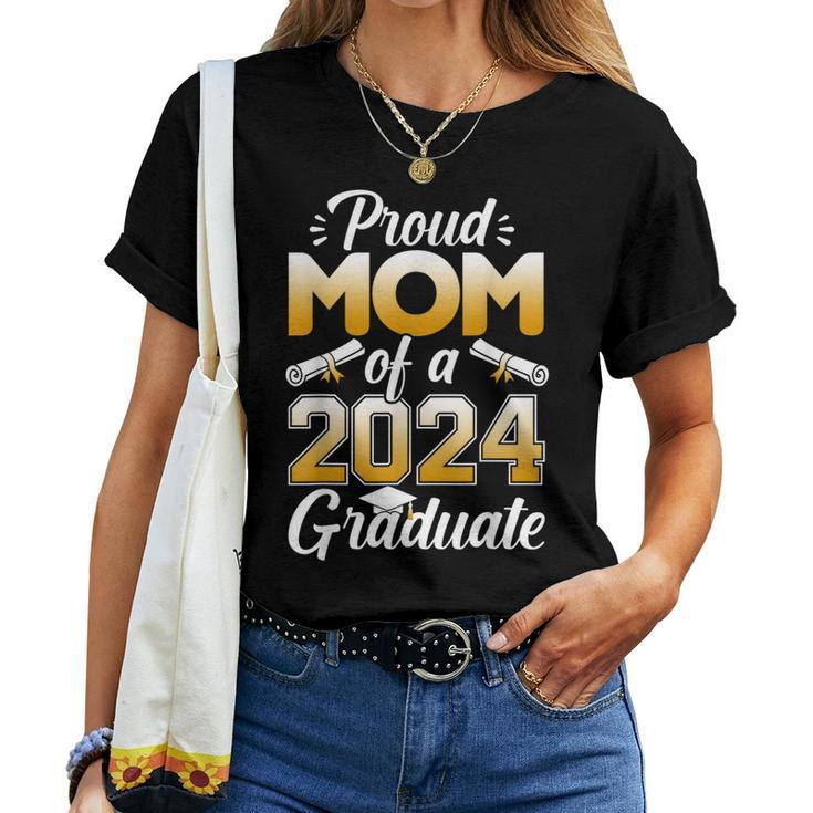 Proud Mom Of A Class 2024 Graduate Family College Senior Women T-shirt