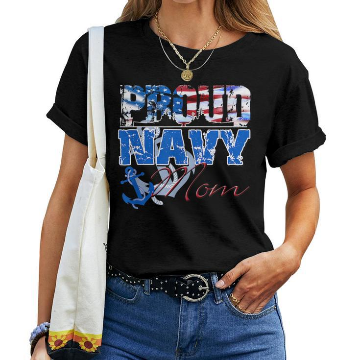 Proud Navy Mom Patriotic Sailor  Women T-shirt
