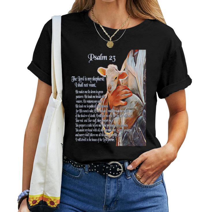 Psalm 23 Christian Bible Scripture The Lord Is My Shepherd Women T-shirt