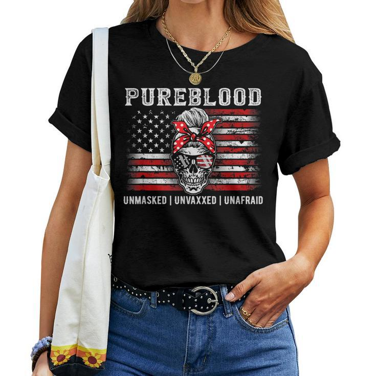 Pureblood Movement Pureblood Medical Freedom Usa Flag Women T-shirt