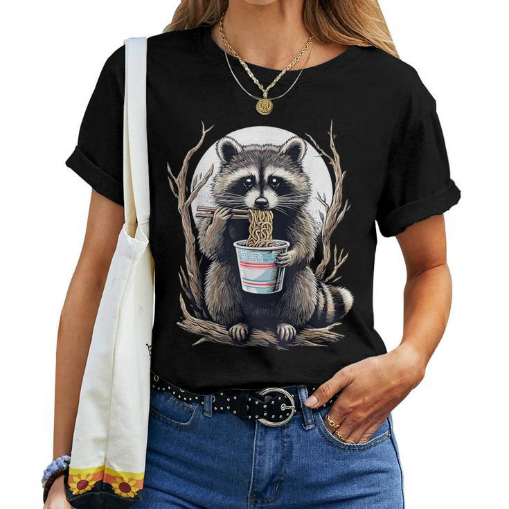 Raccoon Eating Instant Noodle Cup For Men Women T-shirt