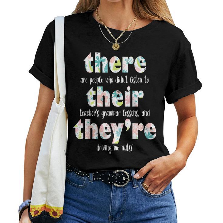 There Their They're English Grammar Teacher Pun Women T-shirt