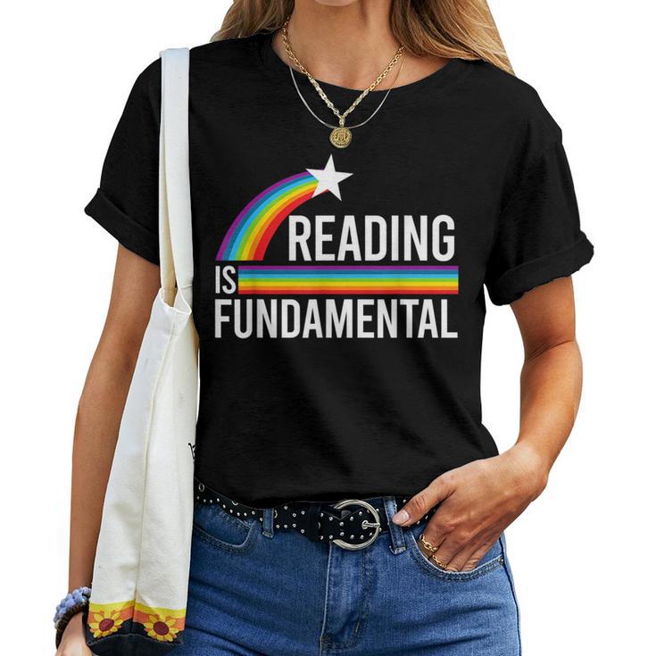 Reading Is Fundamental Rainbow Lgbtq Teacher Gay Flag Pride Women T-shirt