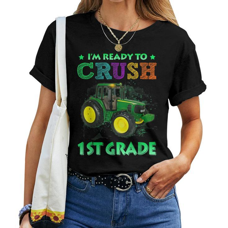 Ready To Crush 1St Grade Tractor Back To School Women T-shirt