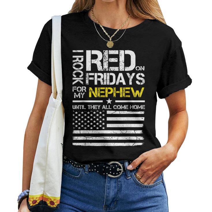 Red Friday Military Aunt Uncle Wear Red For My Nephew Women T-shirt