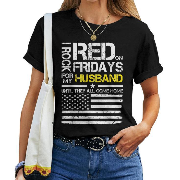 Red Friday Military Wife Wear Red For My Husband Women T-shirt