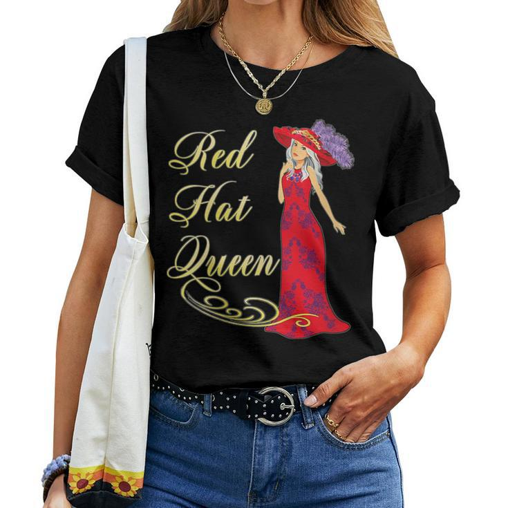 Red Hat Queen With Red Dress Women T-shirt