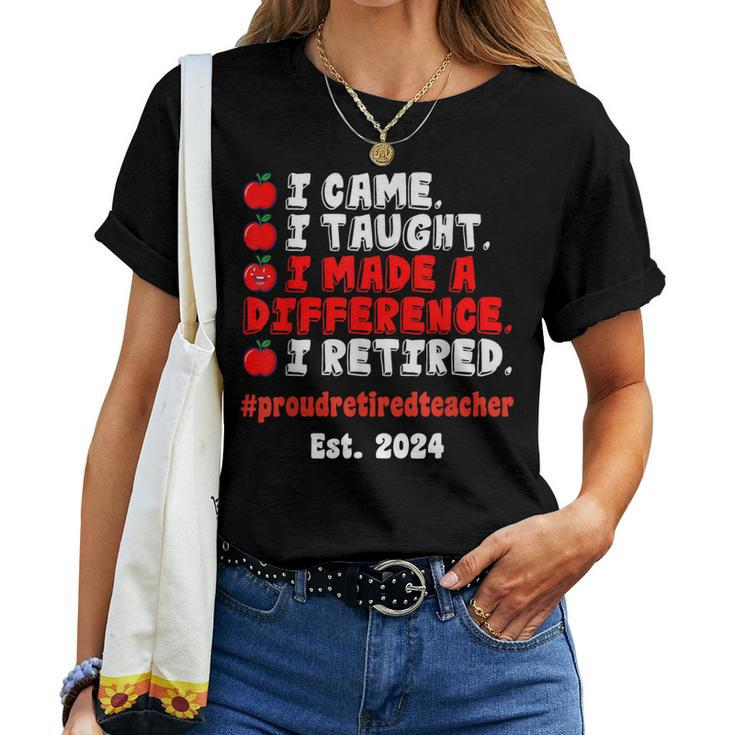 Retired Teacher Class Of 2024 Retirement School Women T-shirt