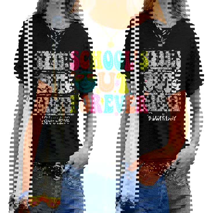 Retired Teacher Schools Out Forever Retirement 2024 Women T-shirt