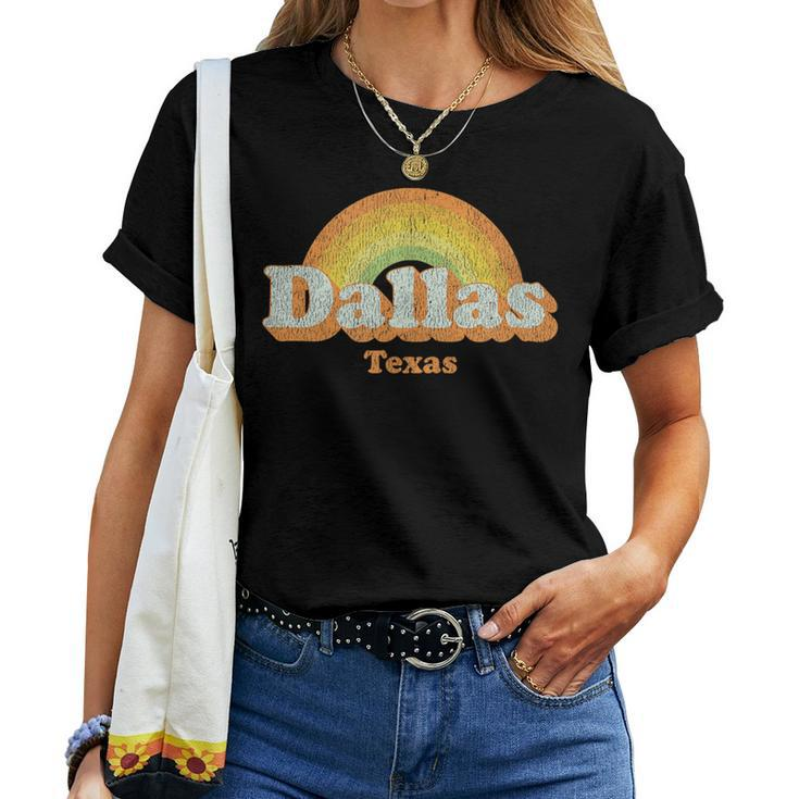 Retro Dallas Texas T Vintage 70S Rainbow Women T-shirt