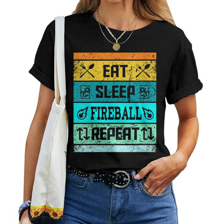 Retro Eat Sleep Fireball Women Women T-shirt