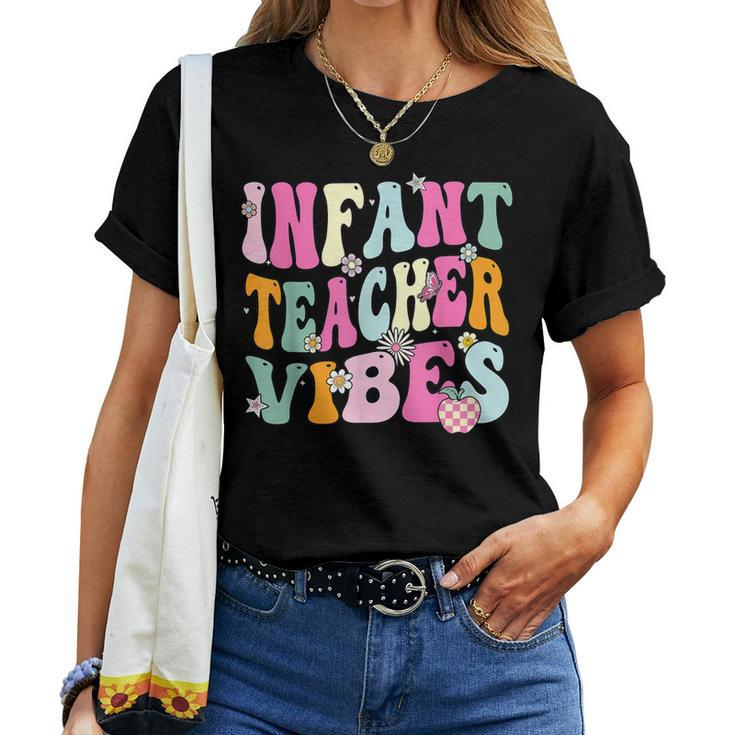 Retro Infant Teacher Vibes Daycare Teacher Women T-shirt