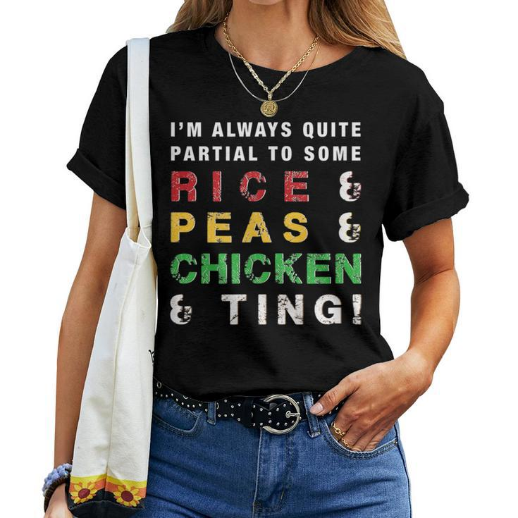 Rice And Peas And Chicken Jamaican Slang And Cuisine Women T-shirt