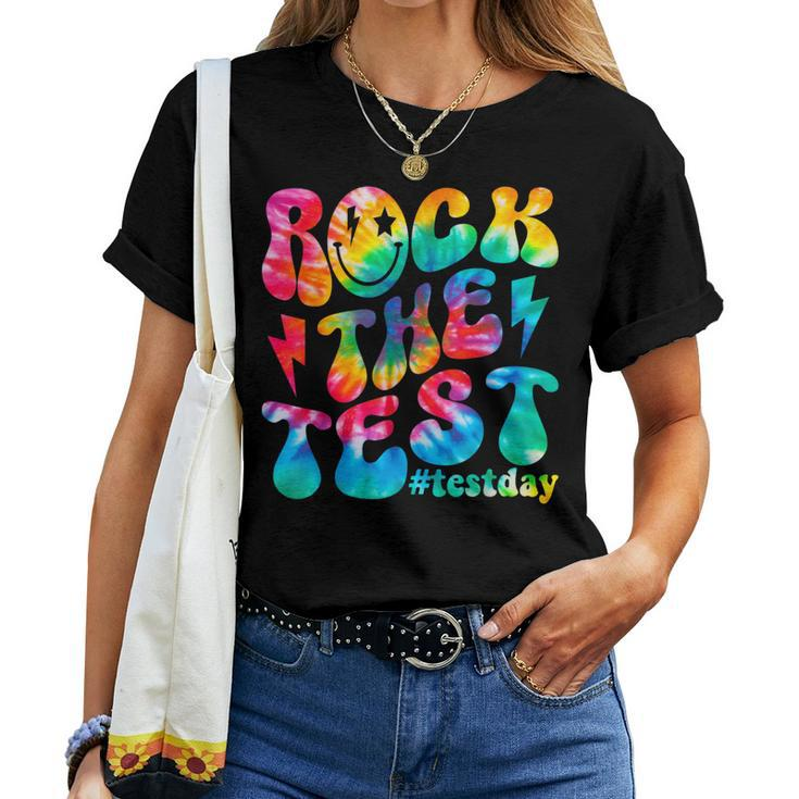 Rock The Test Testing Day Retro Motivational Teacher Student Women T-shirt
