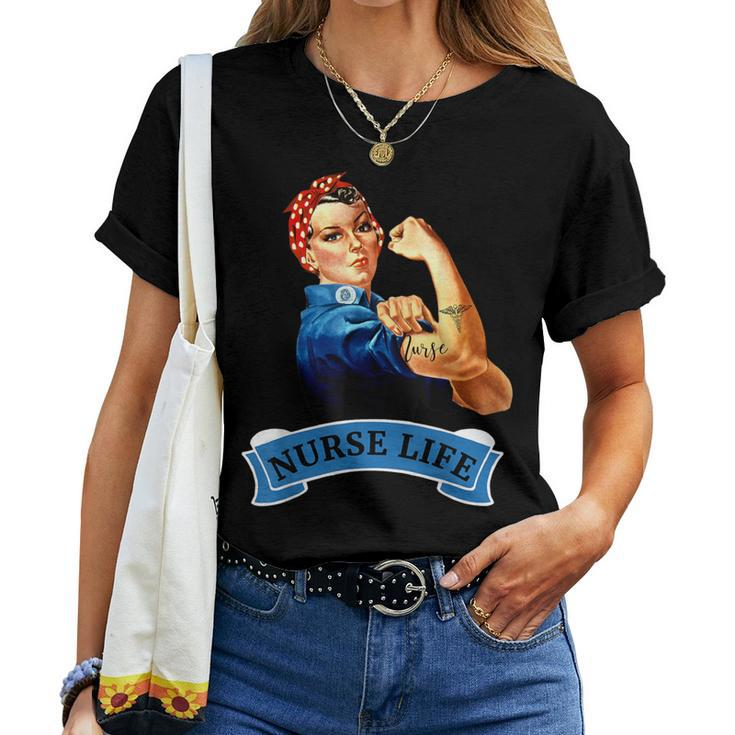 Rosie The Riveter Vintage Retro Nurse Life Rn Women T-shirt