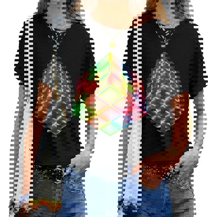 Rubik Colorful Cube Niños Hombres Es Camiseta de mujer
