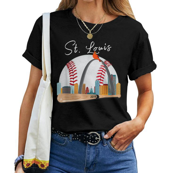 Saint Louis Red Cardinal New Skyline Ball Women T-shirt