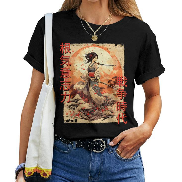 Samurai Woman Warrior Japanese Ninja Woman Kawaii Women T-shirt
