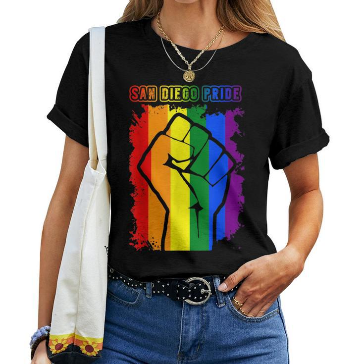 San Diego Lgbt Pride Month Lgbtq Rainbow Flag Women T-shirt
