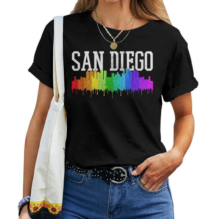 San Diego Skyline Rainbow Gay Pride Month California Women T-shirt